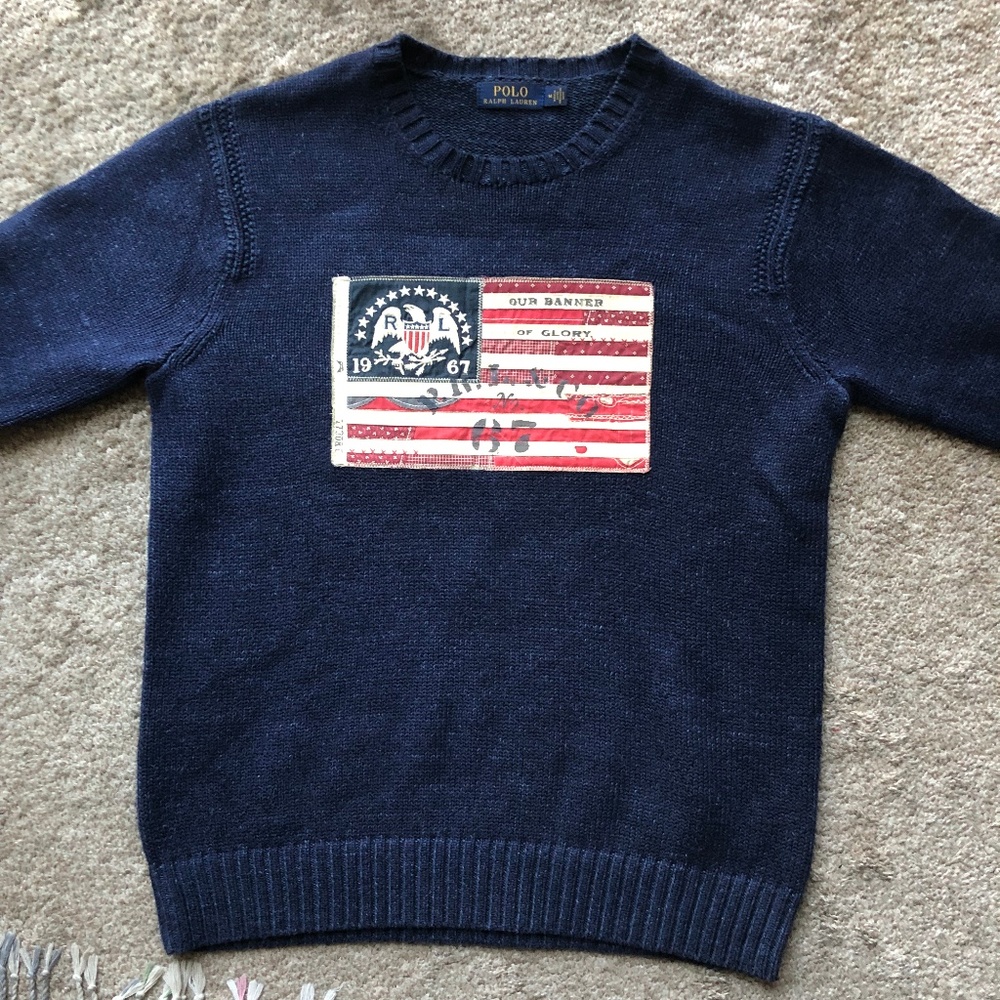 Polo Ralph Lauren RL USA 1967 Flag Navy Sweater